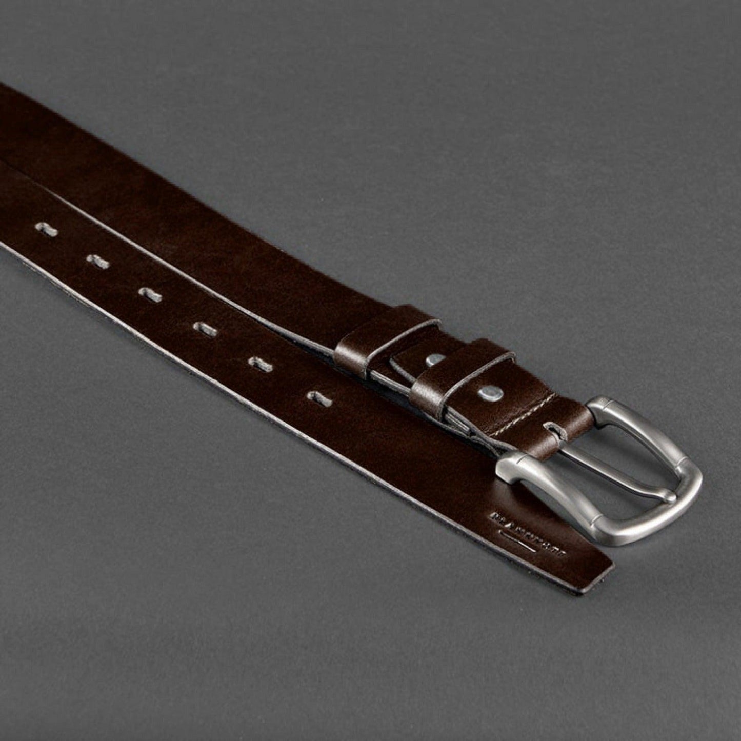 Handmade  Brown Leather Men's Belt for Jeans High Quality