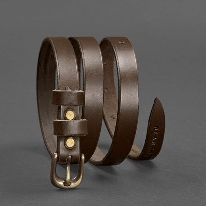 Handmade High Quality  Narrow Leather Belt