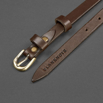 Handmade High Quality  Narrow Leather Belt