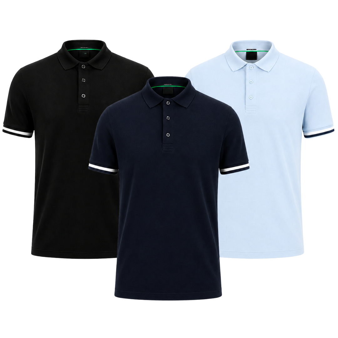 3er-Pack klassische Poloshirts