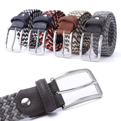 Vintage Elastic Braided Belt For Men, Zviadi Model